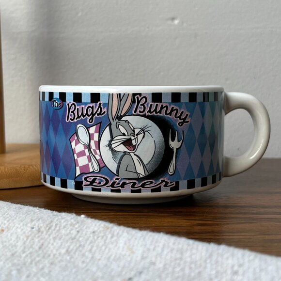 The Bugs Bunny Diner Soup Mug 1998 Warner Bros. - Picture 2 of 10